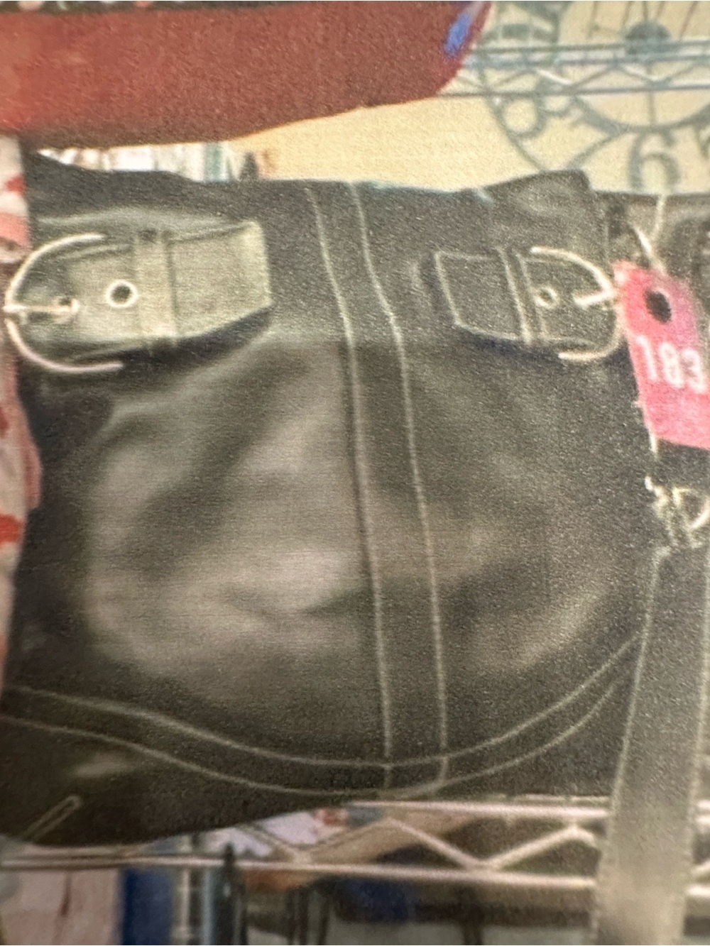 Coach#183   Soho Black Leather Crossbody with Buckle Accents